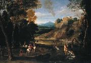 Gian  Battista Viola Landscape with a Hunting Party oil on canvas